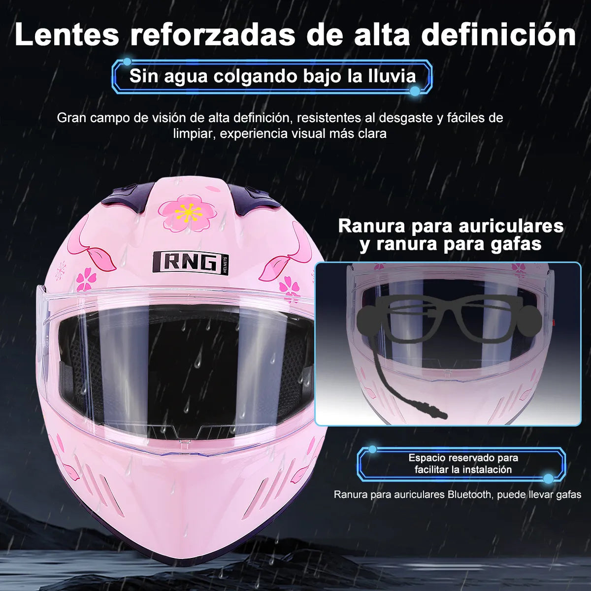 Casco Integral Mujer Rosa Rosa Certificado Dot Moto Rosa Doble Lente