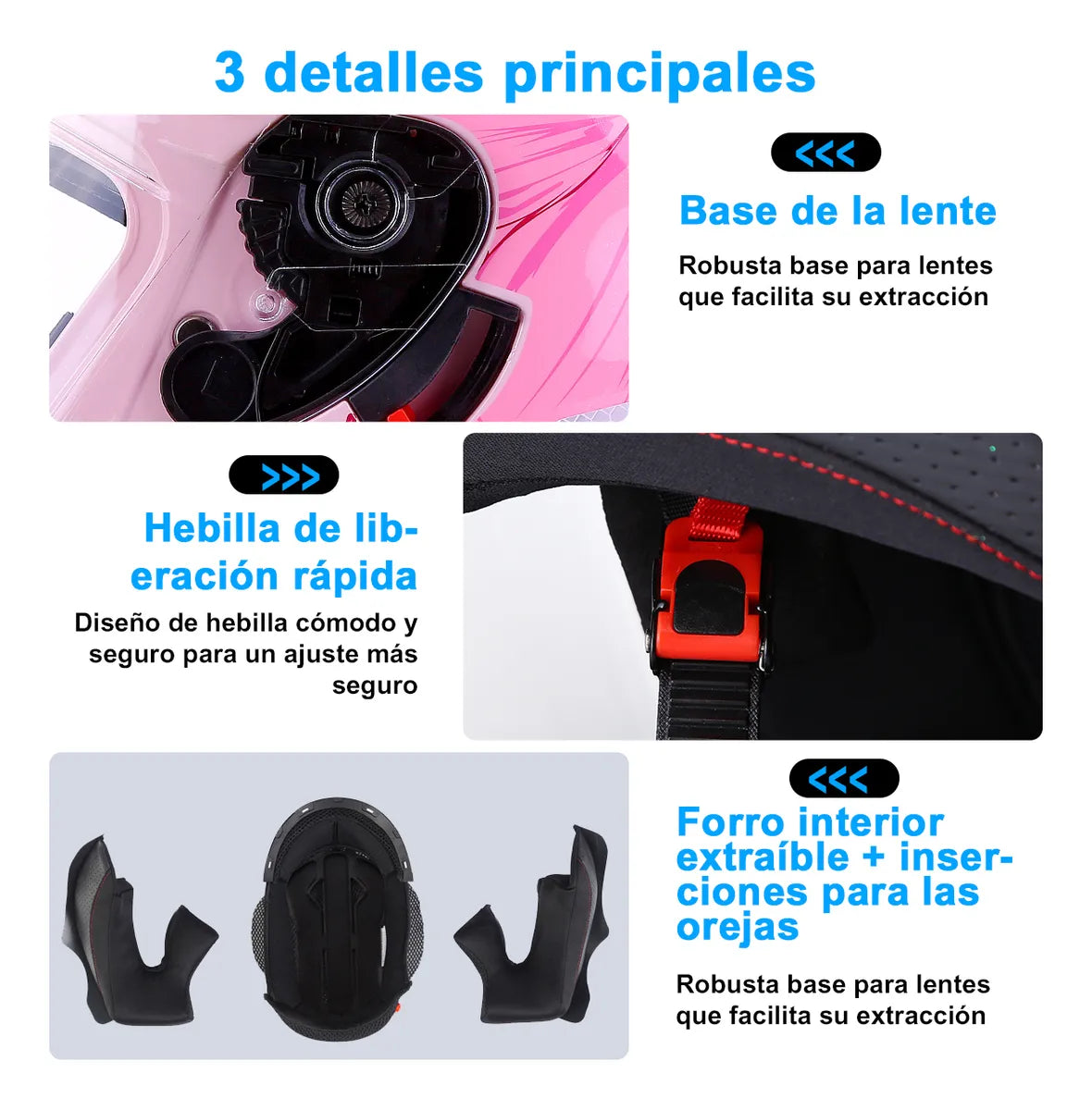 Casco Integral Mujer Rosa Rosa Certificado Dot Moto Rosa Doble Lente