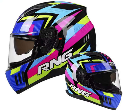 Casco Integral Mujer Multicolor Certificado Dot Moto Rosa Doble Lente