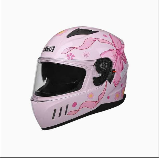 Casco Integral Mujer Rosa Rosa Certificado Dot Moto Rosa Doble Lente