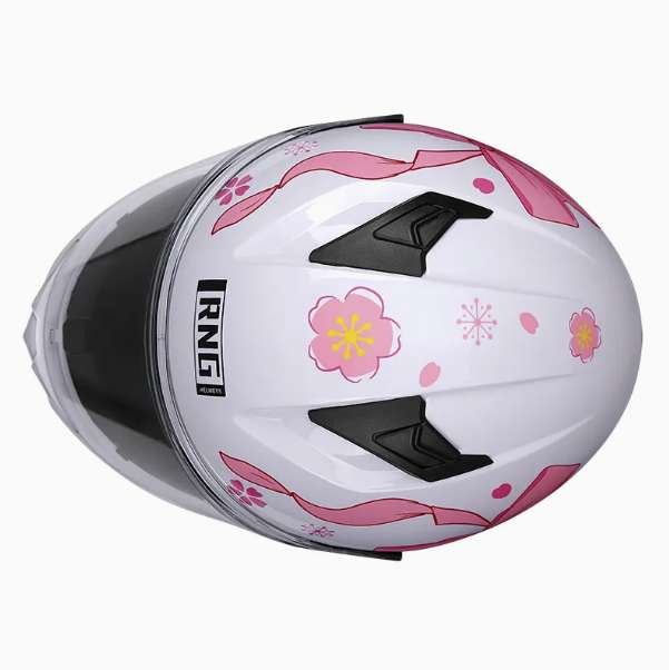 Casco Integral Mujer Rosa Blanco Certificado Dot Moto Rosa Doble Lente