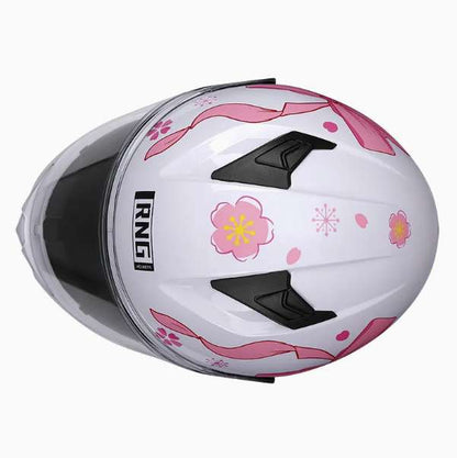 Casco Integral Mujer Rosa Blanco Certificado Dot Moto Rosa Doble Lente