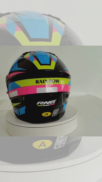 Casco Integral Mujer Multicolor Certificado Dot Moto Rosa Doble Lente
